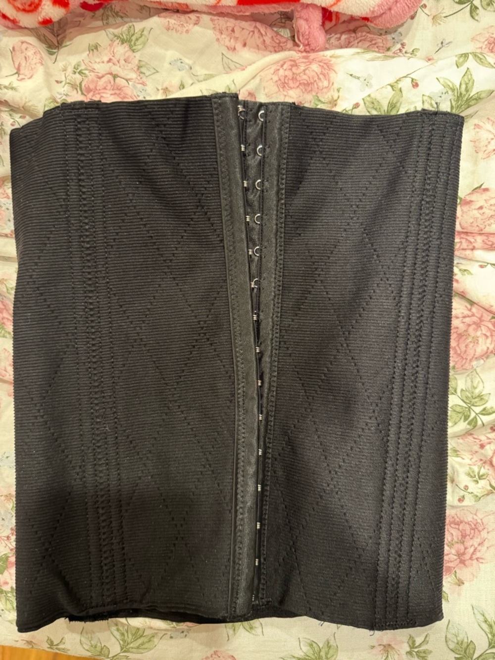 Black Waist Trainer Corset with Front Hooks